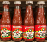 4 BOTTLES La Preferida Mild Red Taco Sauce 7 oz salsa chips burritos enchilada