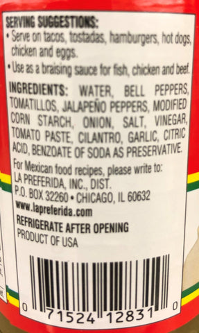 4 Bottles of La Preferida Mild Green Taco Sauce, 7 oz