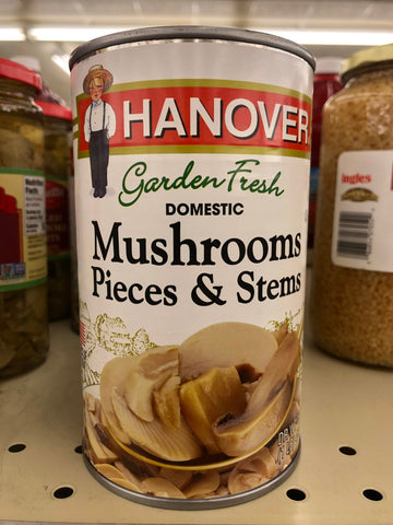 3 CANS Hanover Domestic Mushrooms Pieces & Stems 16 oz Soup Pizza Pasta