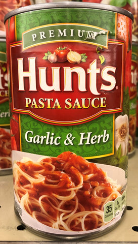 3 Cans of Hunt's Tomato Garlic & Herb Spaghetti Pasta Sauce 100% Natural, 24 oz