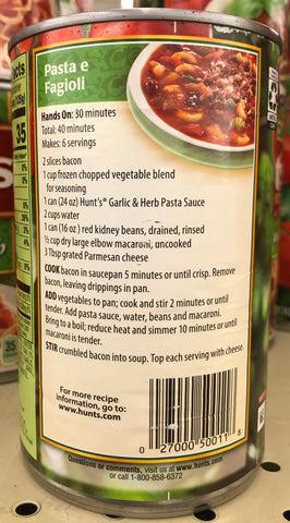 3 CANS Hunt's Tomato Garlic & Herb Spaghetti Pasta Sauce 100% Natural 24 Oz