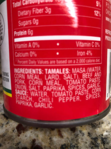 4 CANS La Preferida Tamales Beef & Pork With Sauce 15 Oz Can Corn Meal