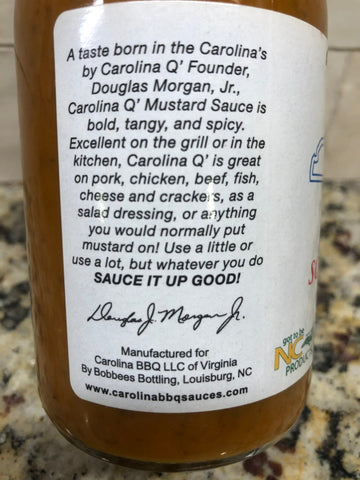 3 BOTTLES Carolina Q Southern Mustard Sauce 18oz BBQ Barbecue Pork NC