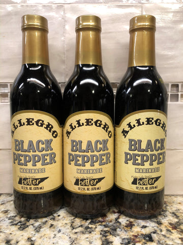 3 BOTTLES Allegro Black Pepper Marinade Sauce 12.7 oz Beef Chicken Pork Roast