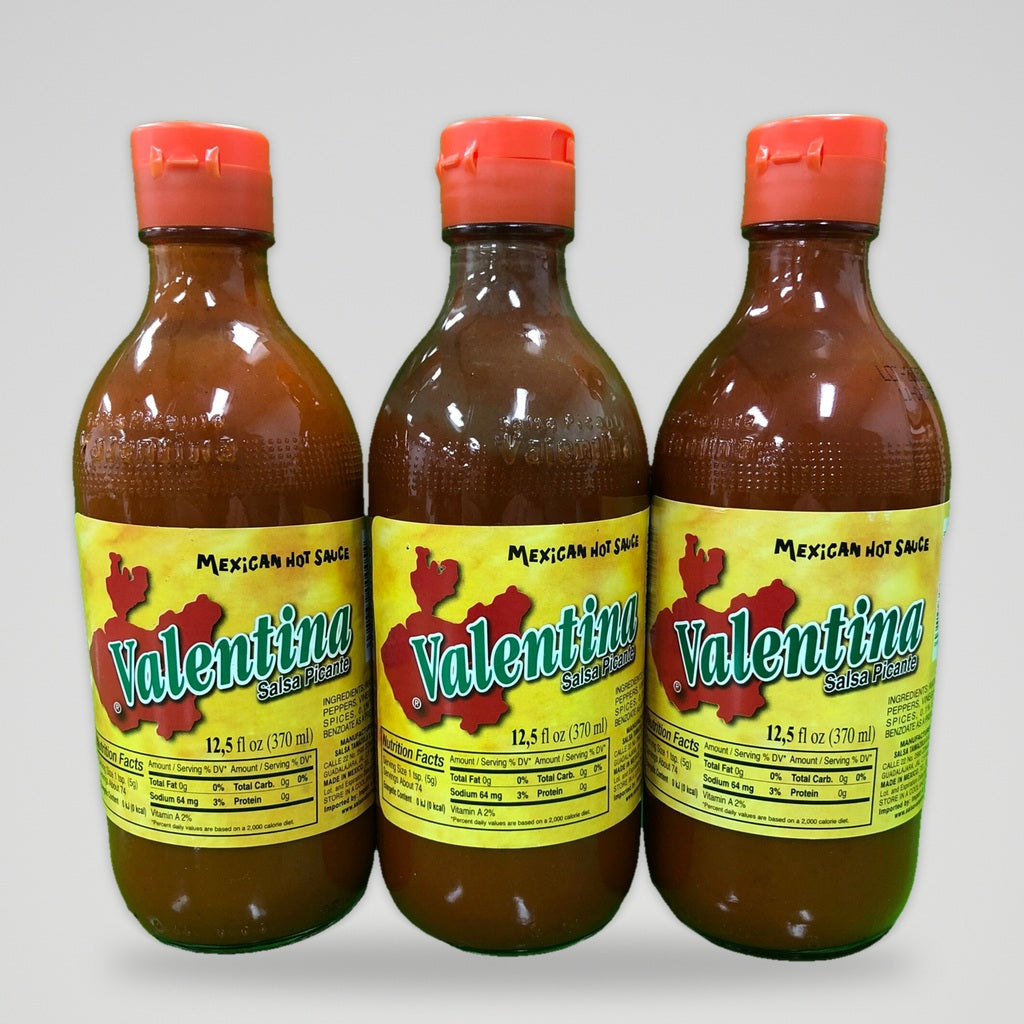 3 Bottles of Valentina Salsa Picante Mexican Hot Sauce, 12.5 oz