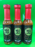 3 BOTTLES WUJU Extra Hot Sauce 5 Oz Marinade Tropical Thai Caribbean Sweet Heat Mango