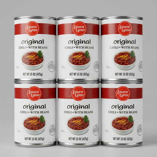6 Cans of Laura Lynn Chili With Beans, 15 oz