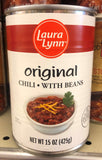 6 CANS Laura Lynn Chili With Beans 15 oz Can Beef Dip Stew Hot Dog