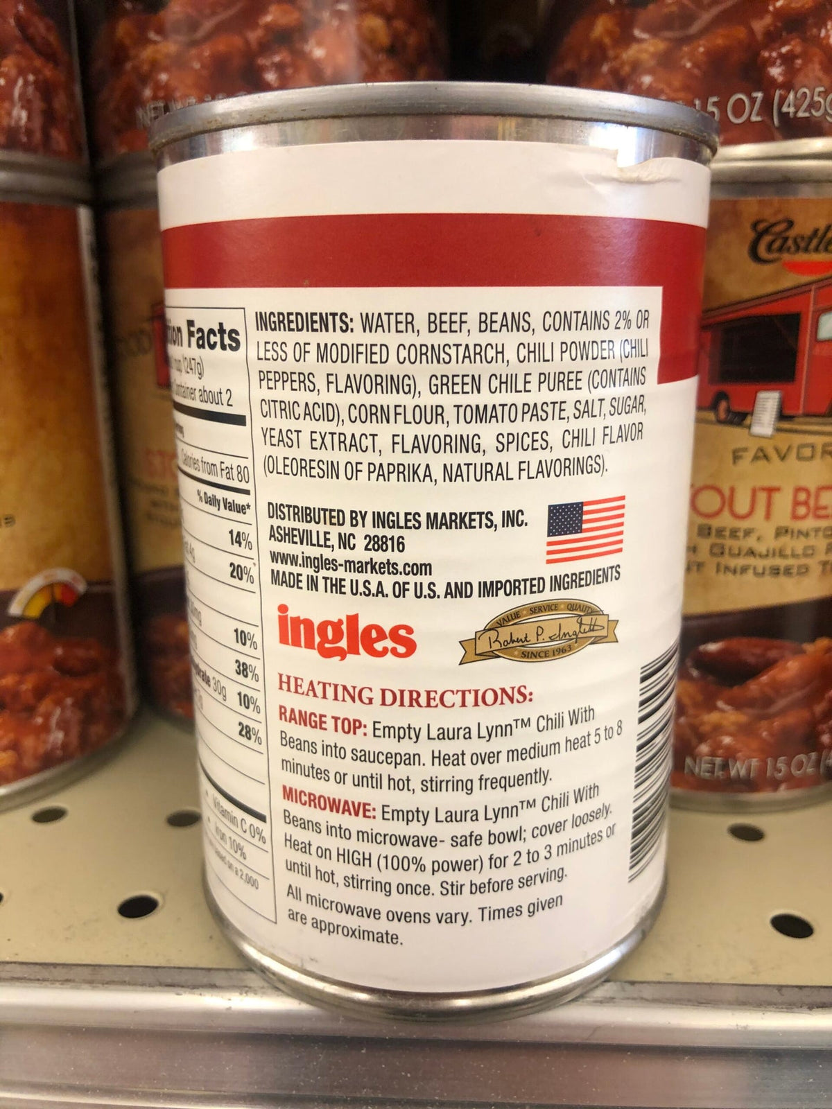 6 Cans of Laura Lynn Chili With Beans, 15 oz