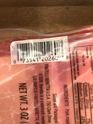 4 Packs Fratelli Beretta Prosciutto di Parma Boneless 3 Oz