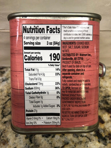 4 Cans of Great Value Corned Beef, 12 oz