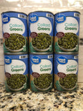 6 CANS Great Value Collard Greens 14 oz Can Calcium Vitamin A soup quiche