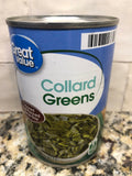 6 CANS Great Value Collard Greens 14 oz Can Calcium Vitamin A soup quiche