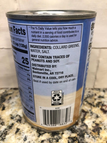 6 Cans of Great Value Collard Greens, 14 oz