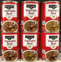 6 CANS Clover Valley Condensed Soup Vegetable Beef 10.5 oz Can Lunch Campbells