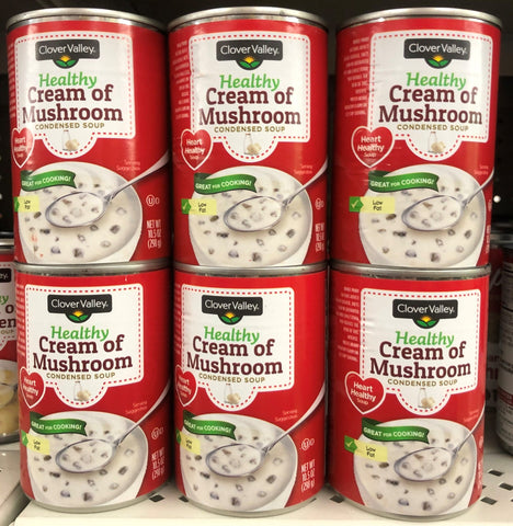 6 CANS Clover Valley Healthy Cream of Mushroom Condensed Soup 10.5 oz Can Campbells