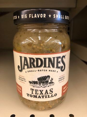 Jardines 7J Texas Tomatillo Salsa 16 oz Jar Taco Chili Pepper Hot Sauce