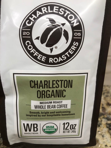 Charleston Coffee Roasters Organic Whole Bean Medium Roast Coffee, 12 oz