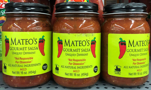 3 JARS Mateo's Gourmet Salsa MILD 16 Oz Picante Pepper Sauce Taco Chip