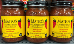 3 JARS Mateo's Gourmet Salsa MEDIUM 16 Oz Picante Pepper Sauce Taco Chip