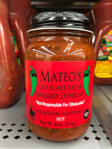 3 JARS Mateo's Gourmet Salsa HOT 16 Oz Picante Pepper Sauce Taco Chip