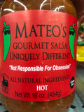 3 Jars of Mateo's Gourmet Salsa Hot, 16 oz