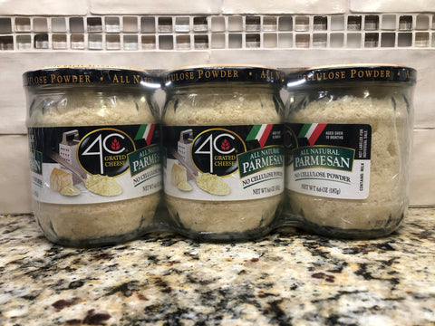 3 JARS 4C  All Natural Parmesan Grated Cheese 6.6 oz Jar Spaghetti