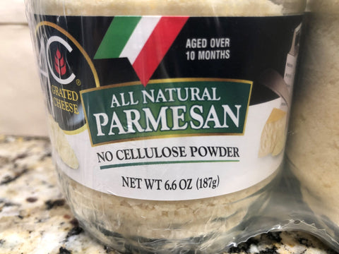 3 JARS 4C  All Natural Parmesan Grated Cheese 6.6 oz Jar Spaghetti