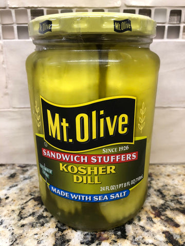 Mount Olive Kosher Dills Sandwich Stuffers Pickles 24 oz Jar Mt Snack