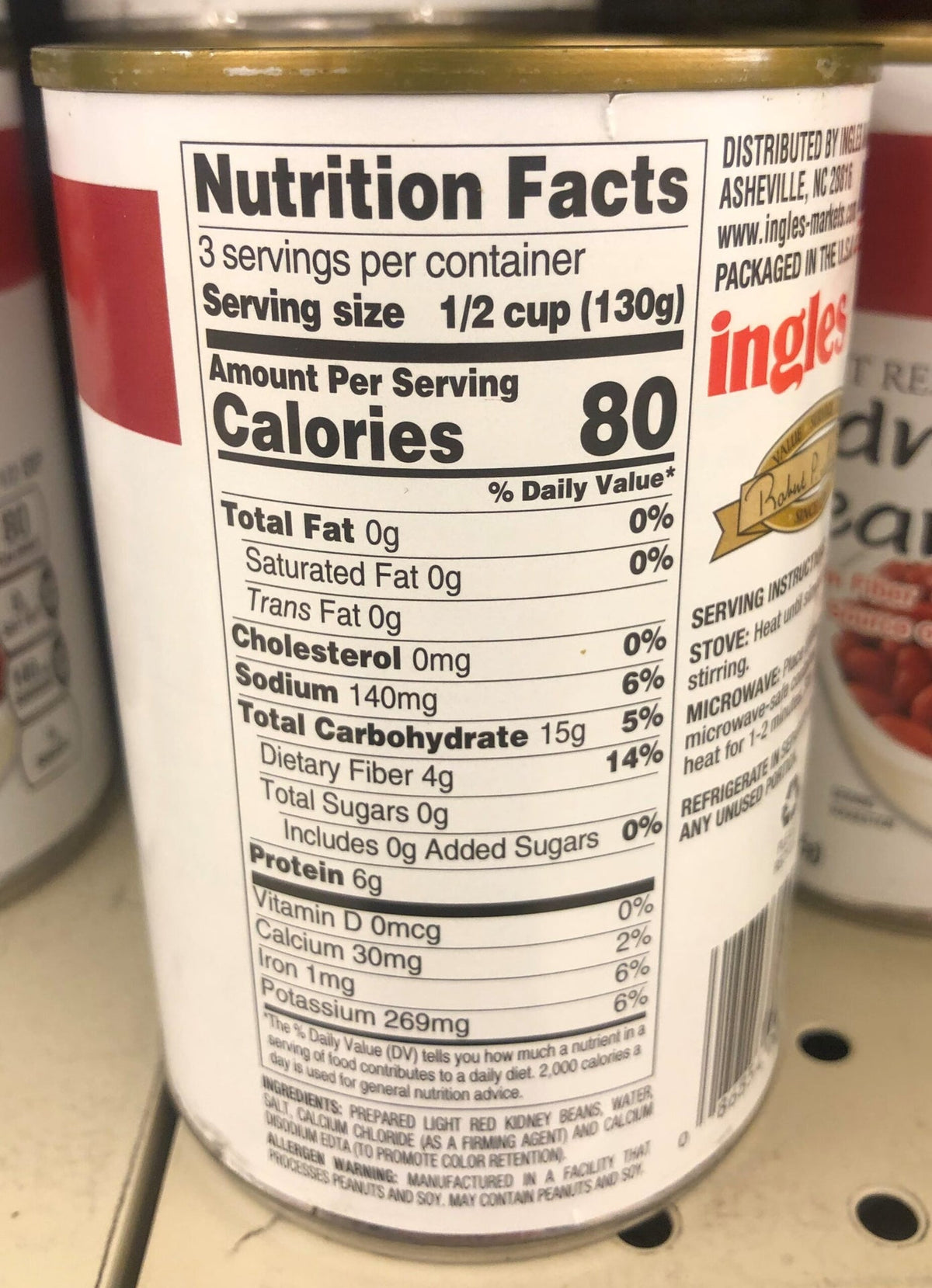 6 Cans of Laura Lynn Light Red Kidney Beans, 15 oz