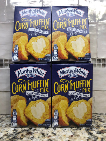 4 BOXES Martha White Yellow Corn Muffin Mix 7.5 Oz Cornbread Fritters Jiffy