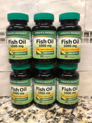 6 Bottles Nature's Measure Fish Oil Softgels Tablets Vitamins Omega-3