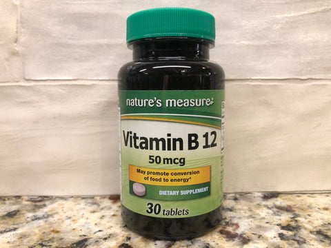 6 Bottles Nature's Measure Vitamin B-12 50 mcg 30 Tablets Vitamins