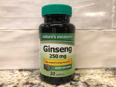 6 Bottles Nature's Measure Ginseng 250 mg Dietary Supplement 30 Tablets Vitamin