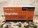 6 Bottles Assured Ibuprofen Caplets 200 mg Pain Reliever Fever 40 Ct Motrin