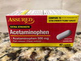 6 Bottles Assured Acetaminophen 500 mg Pain Reliever Fever 40 Ct Tylenol (Copy)