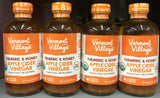 4 BOTTLES Vermont Village Turmeric & Honey Apple Cider Sipping Vinegar 8 Oz