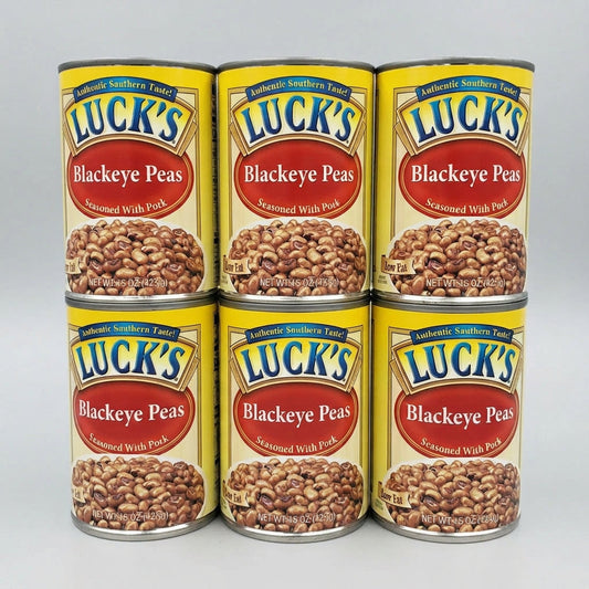 6 Cans of Luck's Blackeyed Peas Seasoned With Pork, 15 oz
