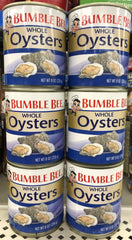 6 Cans of Bumble Bee Steamed Shucked Whole Oysters, 8 oz