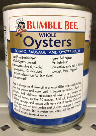 6 CANS Bumble Bee Steamed Shucked Whole Oysters 8 oz Stew Chowder