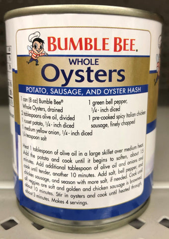6 Cans of Bumble Bee Steamed Shucked Whole Oysters, 8 oz