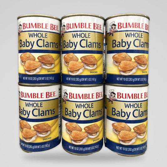 6 Cans of Bumble Bee Whole Baby Clams, 10 oz
