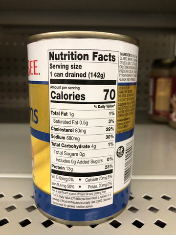 6 Cans of Bumble Bee Whole Baby Clams, 10 oz