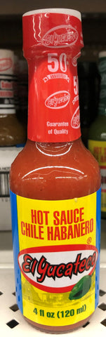 4 Bottles of El Yucateco Salsa Red Chile Habanero Hot Sauce, 4 oz