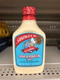 4 Squeeze Bottles of Woeber's Sandwich Pal Horseradish Sauce 16 oz Hot