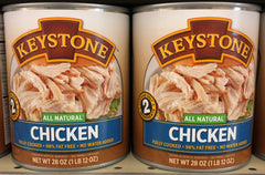 2 CANS Keystone All Natural Chicken 28 Oz Dumplings Salad Pie Burrito