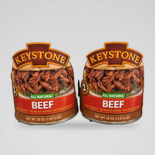 2 Cans Keystone All Natural Beef 28 Oz