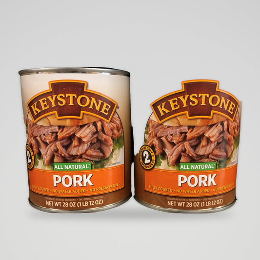 2 Cans Keystone All Natural Pork 28 Oz