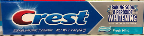 6 Crest Baking Soda & Peroxide Whitening Tartar Fresh Mint Toothpaste 2.4 oz