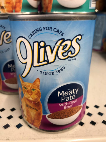 6 CANS 9Lives Meaty Paté With Real Beef Wet Cat Food 13 oz Can